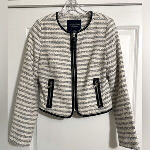 American Eagle Striped Tweed Jacket